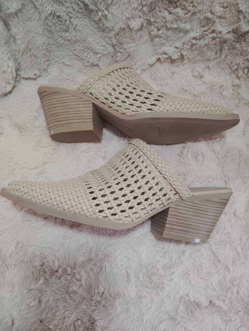 Seven Dials, Quinton Block Heel Woven Pointed-Toe Mules. Size 7.5 - Picture 5 of 8